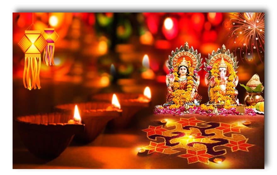 огни во время празднования Дивали