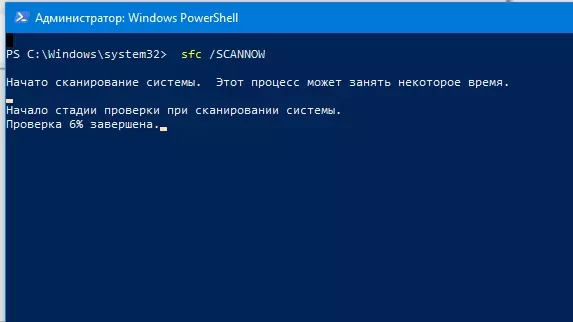 Microsoft PowerShell. scannow