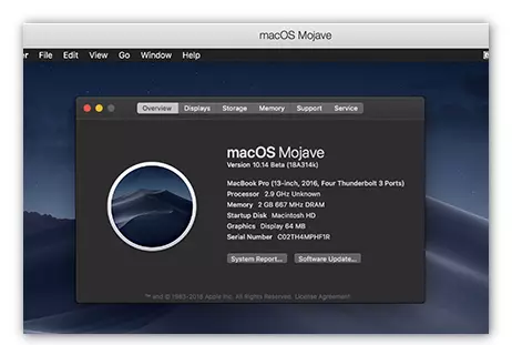 MacOs Mojave Обзорная информация о Mac.