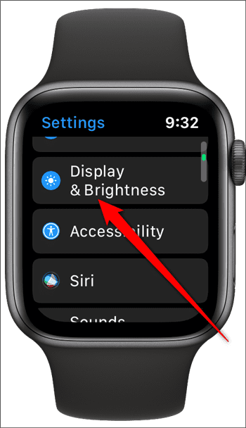 Apple Watch Нажмите Дисплей и Яркость