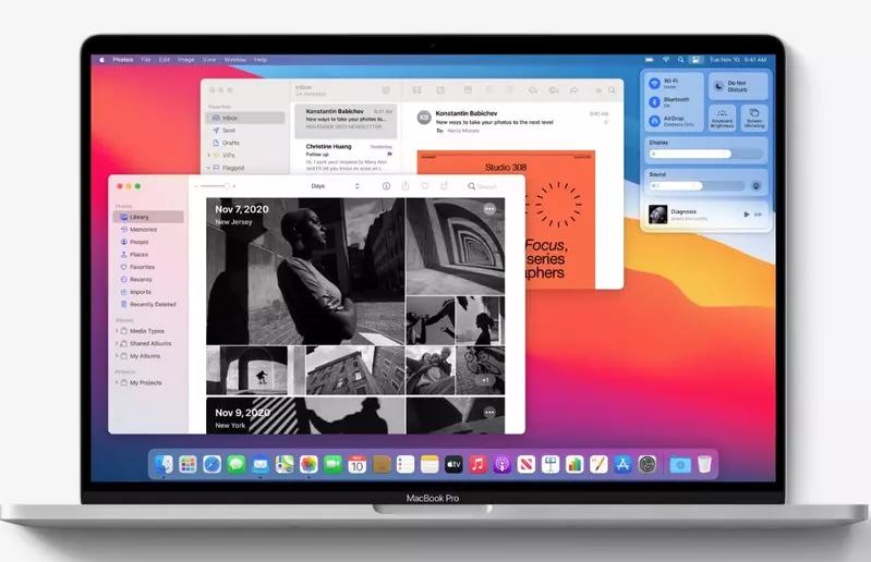 Интерфейс macOS 11 Big Sur обновленный