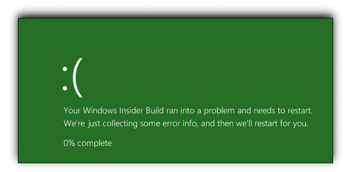 Зеленый экран смерти на Windows 10