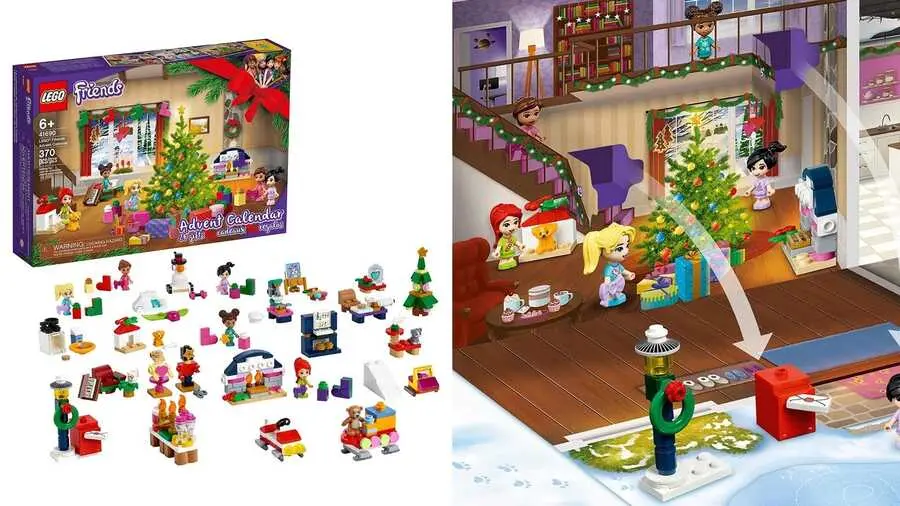 Фигурки и аксессуары в адвент-календаре LEGO Friends.